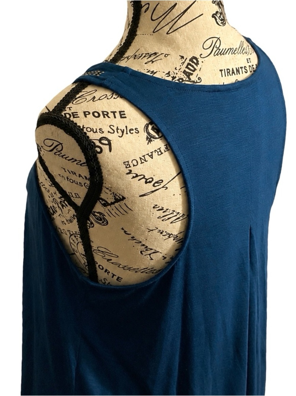EUC Knox Rose Studded Sleeveless Peacock Blue & Gold Tank Top Women’s SZ Medium - Picture 6 of 12